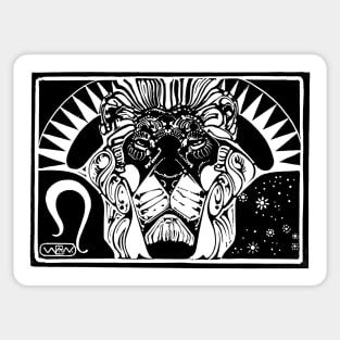 Majestic Lion's Head Design 1918 Bernard Willem Wierink Sticker